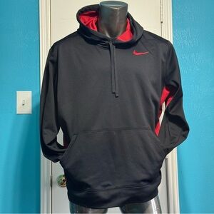 Nike Red and Black Therma-Fit fleece lined pullover hoodie XXL